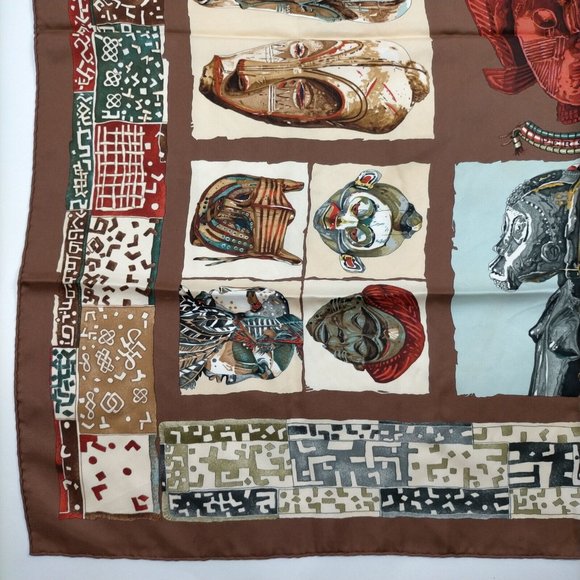 Hermes scarf Carre 90 Browns Silk100% - Picture 5 of 11